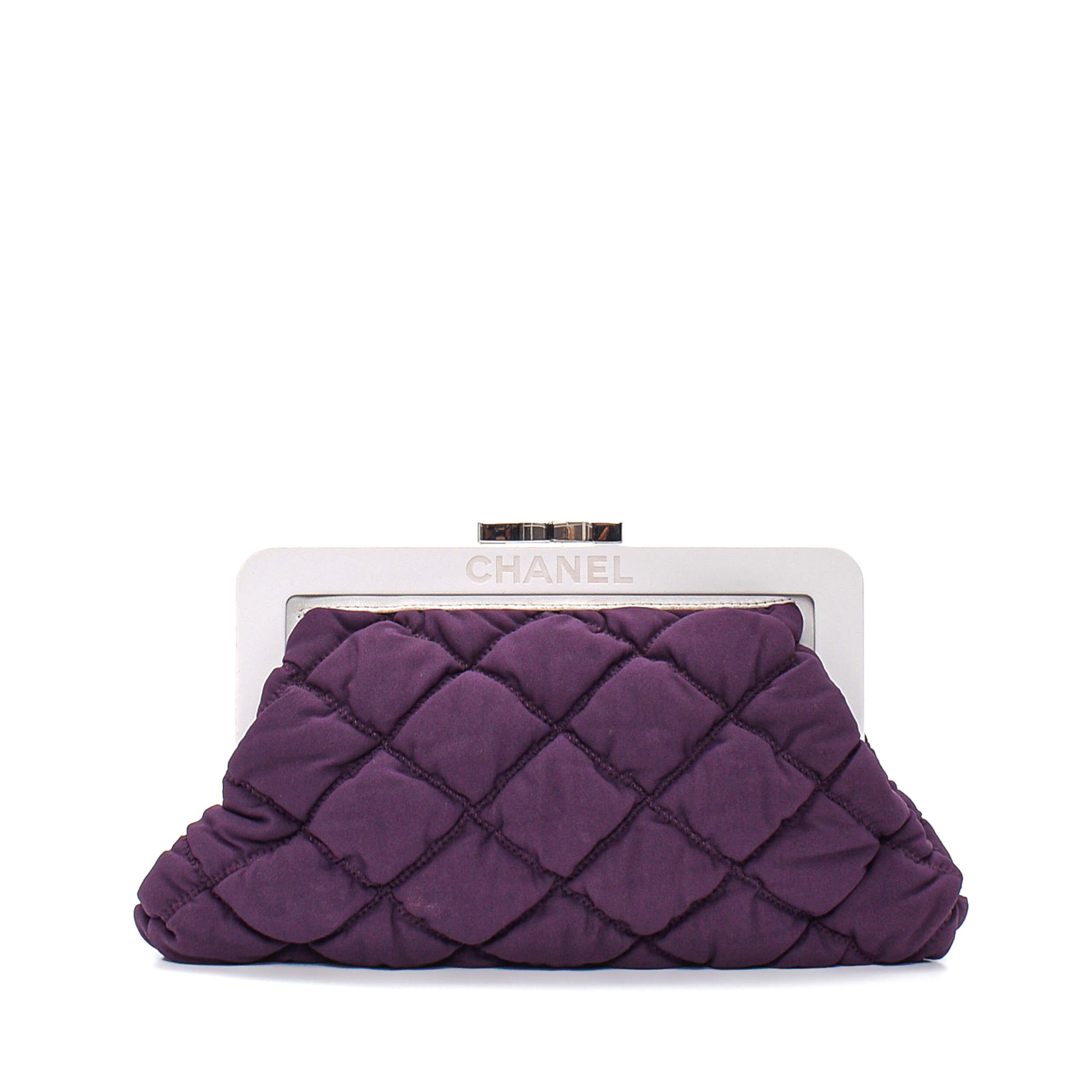 Chanel - Purple Fabric Quilted Clutch